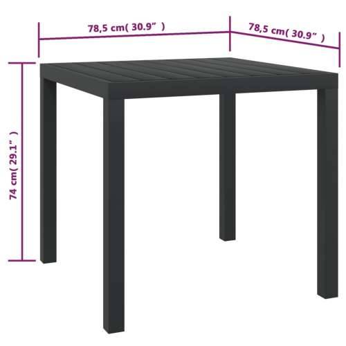 Vrtni stol crni 80 x 80 x 74 cm aluminijum i WPC Cijena