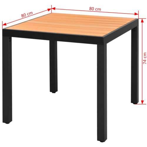 Vrtni stol smeđi 80 x 80 x 74 cm aluminijum i WPC Cijena