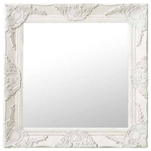 Zidno ogledalo u baroknom stilu 50 x 50 cm bijelo