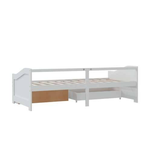 Trosjed/ležaj s ladicama bijeli 90 x 200 cm od masivne borovine Bijela Cijena