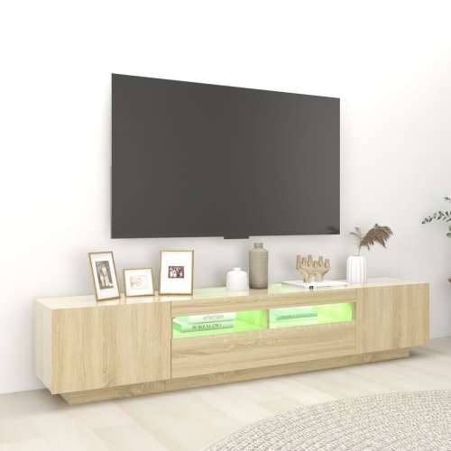 TV ormarić s LED svjetlima boja hrasta sonome 200 x 35 x 40 cm Cijena