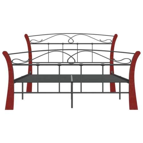 Okvir za krevet crni metalni 120 x 200 cm - crna i tamna boja drva 120 x 200 cm Cijena