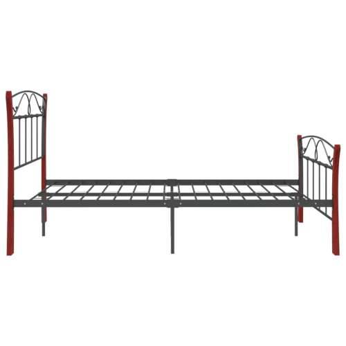Okvir za krevet crni metalni 120 x 200 cm - crna i tamna boja drva 120 x 200 cm Cijena