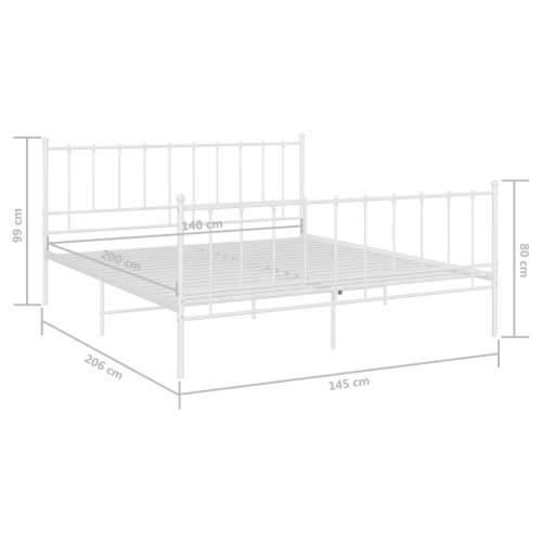 Okvir za krevet bijeli metalni 140 x 200 cm - Bijela 140 x 200 cm Cijena