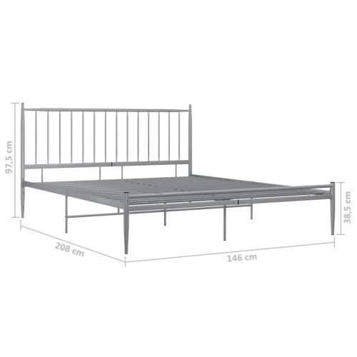Okvir za krevet sivi metalni 140 x 200 cm - Siva 140 x 200 cm Cijena