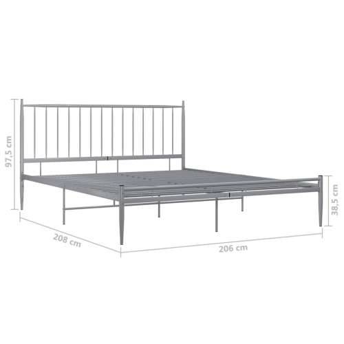 Okvir za krevet sivi metalni 200 x 200 cm - Siva 200 x 200 cm Cijena