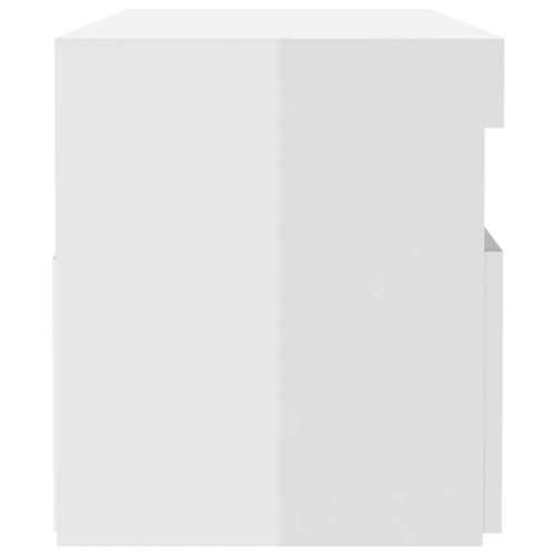 Noćni ormarić s LED svjetlima visoki sjaj bijeli 60x35x40 cm - Visoko sjajno bijela 1 Cijena