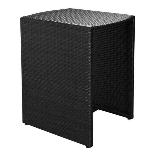 3-Dijelni bistro set od poliratana s jastucima crni - Crna 3 Cijena
