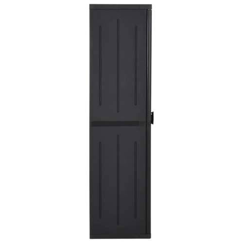 Vrtni ormarić za pohranu crni 65 x 45 x 172 cm PP ratan - Crna 1 1 držač za metle i 4 police Cijena