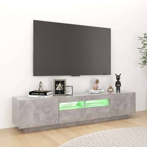 TV ormarić s LED svjetlima siva boja betona 180 x 35 x 40 cm Cijena