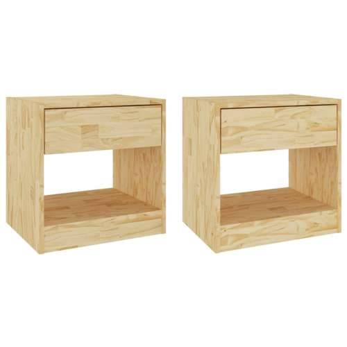 Noćni ormarići 2 kom 40 x 31 x 40 cm od masivne borovine - Prirodna 2 Cijena
