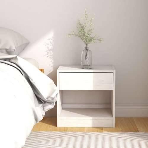 Noćni ormarići 2 kom bijeli 40 x 31 x 40 cm od masivne borovine - Bijela 2 Cijena