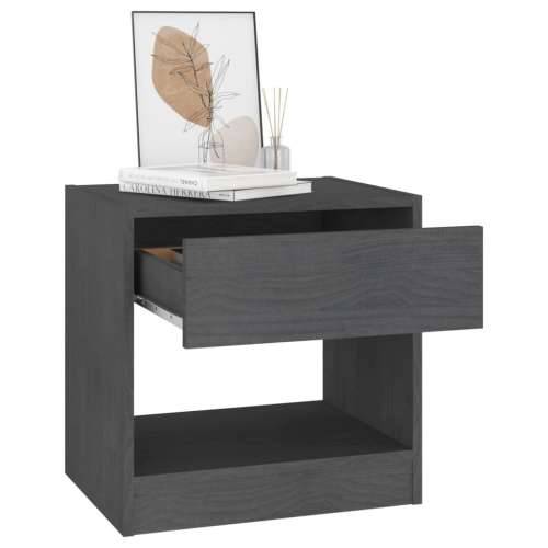 Noćni ormarići 2 kom sivi 40 x 31 x 40 cm od masivne borovine - Siva 2 Cijena