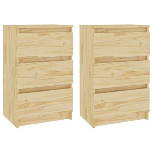 Noćni ormarići 2 kom 40 x 29,5 x 64 cm od masivne borovine - Prirodna 2 Cijena