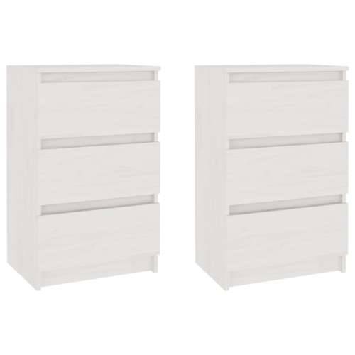 Noćni ormarići 2 kom bijeli 40 x 29,5 x 64 cm masivna borovina - Bijela 2 Cijena
