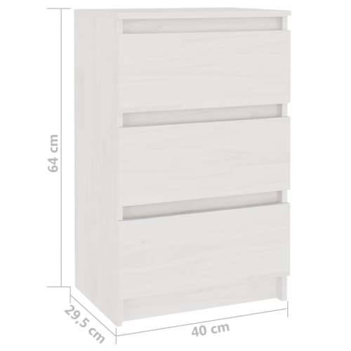 Noćni ormarići 2 kom bijeli 40 x 29,5 x 64 cm masivna borovina - Bijela 2 Cijena