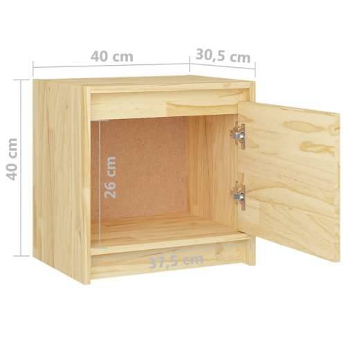 Noćni ormarić 40 x 30,5 x 40 cm od masivne borovine - Prirodna 1 Cijena