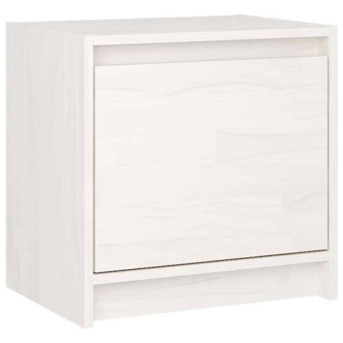 Noćni ormarić bijeli 40 x 30,5 x 40 cm od masivne borovine - Bijela 1 Cijena