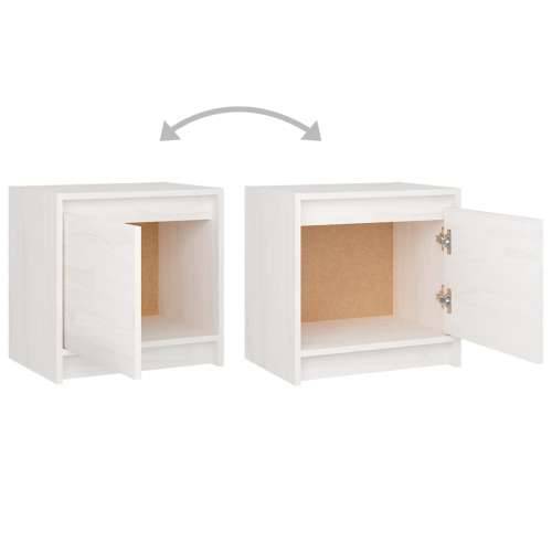 Noćni ormarić bijeli 40 x 30,5 x 40 cm od masivne borovine - Bijela 1 Cijena