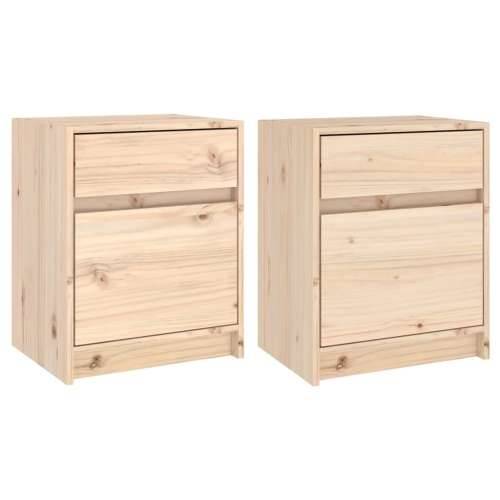 Noćni ormarići 2 kom 40 x 31 x 50 cm od masivne borovine - Prirodna 2 Cijena