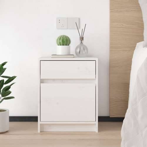 Noćni ormarići 2 kom bijeli 40 x 31 x 50 cm od masivne borovine - Bijela 2 Cijena