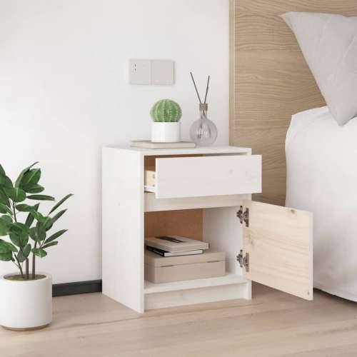 Noćni ormarići 2 kom bijeli 40 x 31 x 50 cm od masivne borovine - Bijela 2 Cijena