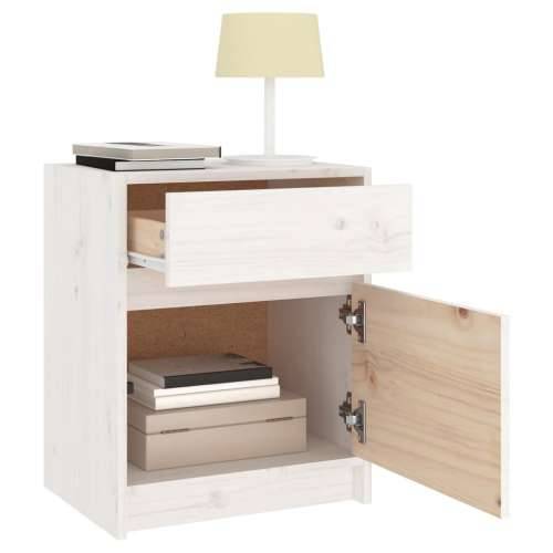 Noćni ormarići 2 kom bijeli 40 x 31 x 50 cm od masivne borovine - Bijela 2 Cijena
