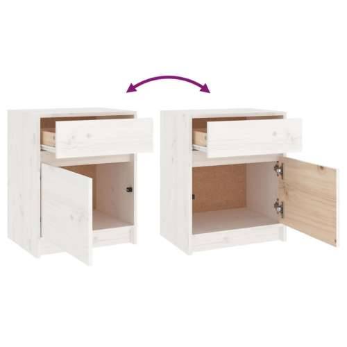 Noćni ormarići 2 kom bijeli 40 x 31 x 50 cm od masivne borovine - Bijela 2 Cijena