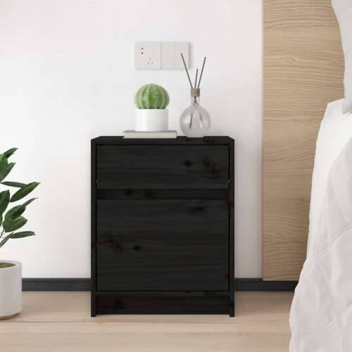 Noćni ormarići 2 kom crni 40 x 31 x 50 cm od masivne borovine - Crna 2 Cijena