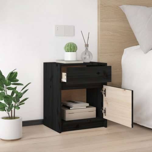 Noćni ormarići 2 kom crni 40 x 31 x 50 cm od masivne borovine - Crna 2 Cijena