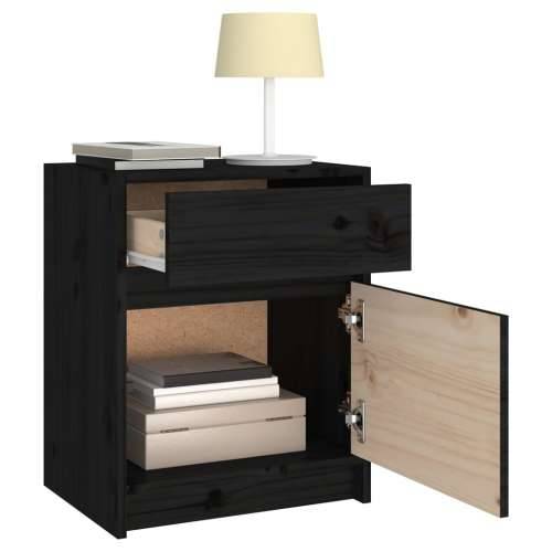 Noćni ormarići 2 kom crni 40 x 31 x 50 cm od masivne borovine - Crna 2 Cijena
