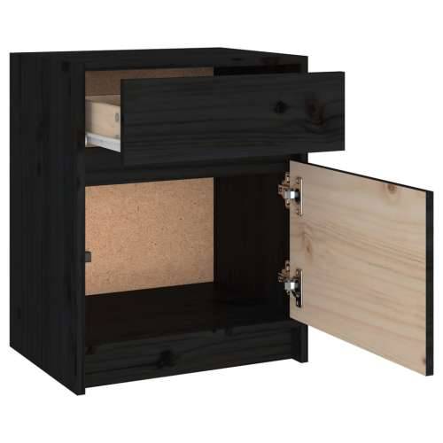 Noćni ormarići 2 kom crni 40 x 31 x 50 cm od masivne borovine - Crna 2 Cijena