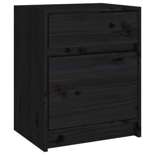 Noćni ormarići 2 kom crni 40 x 31 x 50 cm od masivne borovine - Crna 2 Cijena