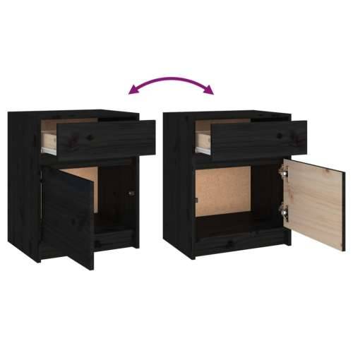 Noćni ormarići 2 kom crni 40 x 31 x 50 cm od masivne borovine - Crna 2 Cijena