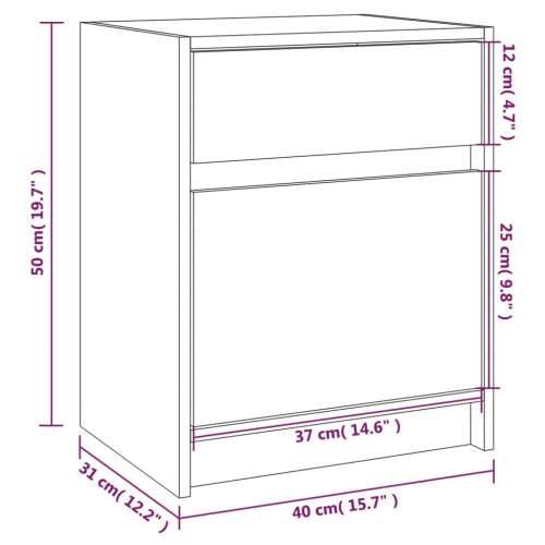 Noćni ormarići 2 kom crni 40 x 31 x 50 cm od masivne borovine - Crna 2 Cijena