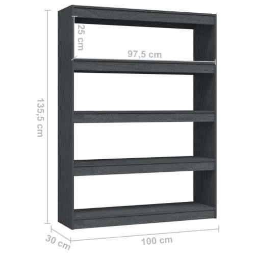 Ormarić za knjige / pregrada sivi 100x30x103 cm borovina - Siva 1 135.5 cm 100 cm Cijena