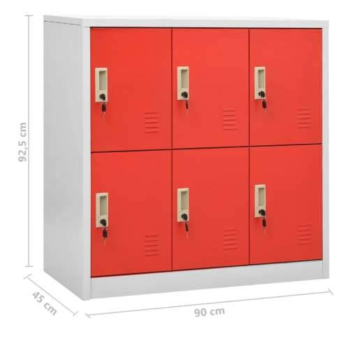 Ormarići s ključem 5 kom svjetlosivi/crveni 90x45x92,5 cm čelik - Svjetlosiva i crvena 5 sa 6 ormarića s ključem 1 Cijena