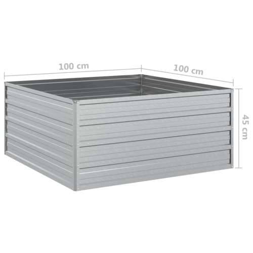 Povišena gredica - Vrtna gredica 100x100x45 cm pocinčani čelik srebrna - 100 x 100 x 45 cm 1 Cijena