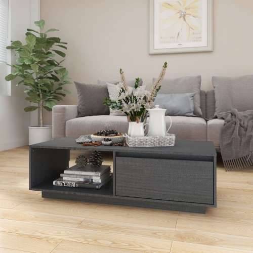 Stolić za kavu sivi 110 x 50 x 33,5 cm od masivne borovine Siva 1 Cijena