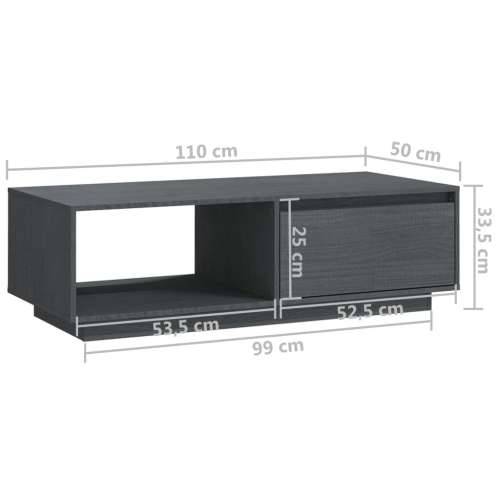Stolić za kavu sivi 110 x 50 x 33,5 cm od masivne borovine Siva 1 Cijena