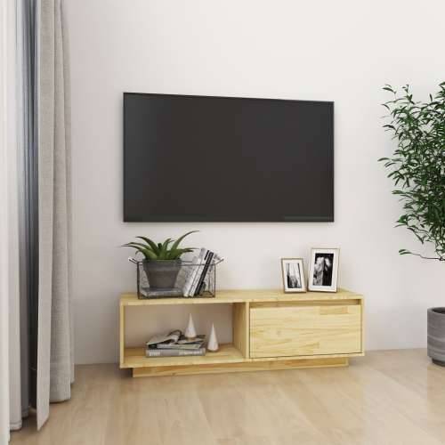 TV ormarić 110 x 30 x 33,5 cm od masivne borovine - Prirodna 1 Cijena