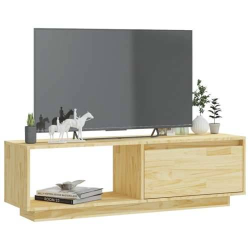 TV ormarić 110 x 30 x 33,5 cm od masivne borovine - Prirodna 1 Cijena