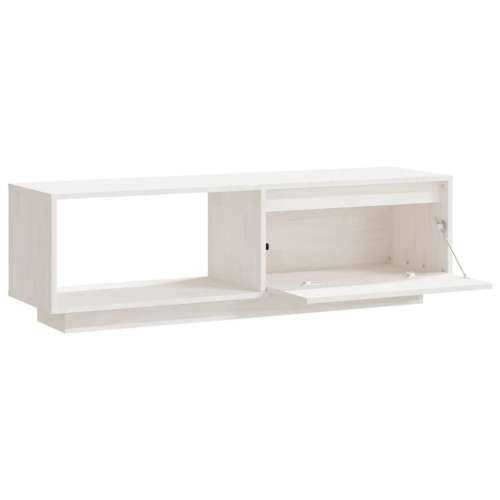 TV ormarić bijeli 110 x 30 x 33,5 cm od masivne borovine - Bijela 1 Cijena