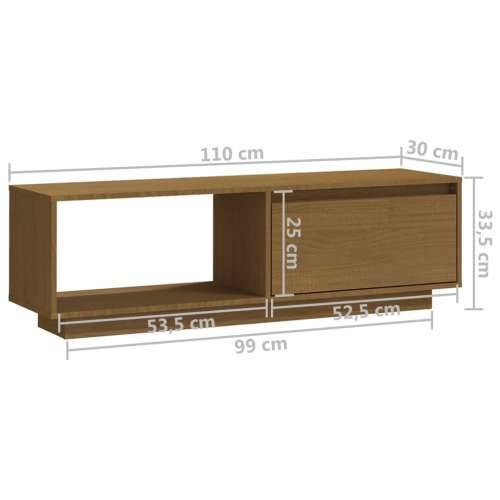 TV ormarić boja meda 110 x 30 x 33,5 cm od masivne borovine - boja meda 1 Cijena