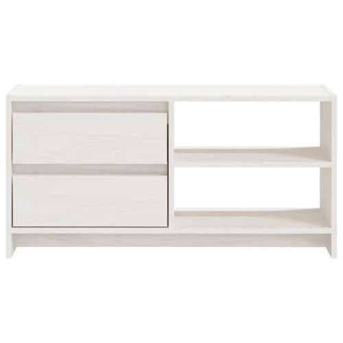 TV ormarić bijeli 80 x 31 x 39 cm od masivne borovine - Bijela 1 Cijena