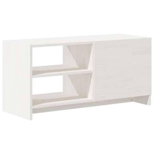 TV ormarić bijeli 80 x 31 x 39 cm od masivne borovine - Bijela 1 Cijena
