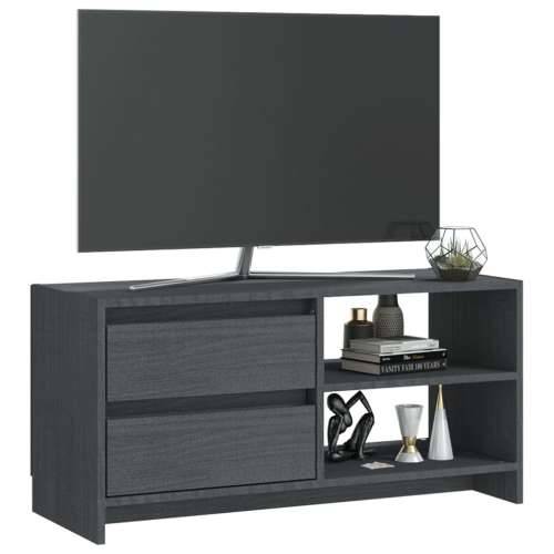 TV ormarić sivi 80 x 31 x 39 cm od masivne borovine Siva 1 Cijena