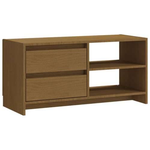 TV ormarić smeđa boja meda 80 x 31 x 39 cm od masivne borovine - boja meda 1 Cijena