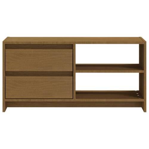 TV ormarić smeđa boja meda 80 x 31 x 39 cm od masivne borovine - boja meda 1 Cijena