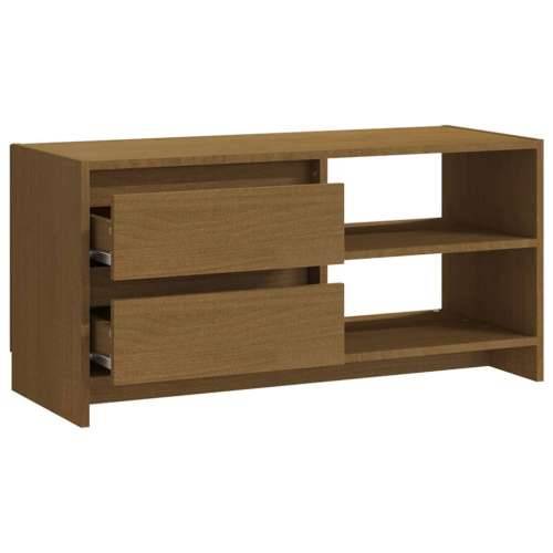 TV ormarić smeđa boja meda 80 x 31 x 39 cm od masivne borovine - boja meda 1 Cijena